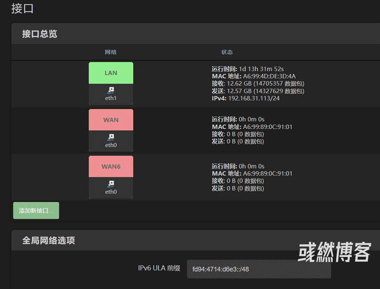 查看OPENWRT是否启用了IPV6