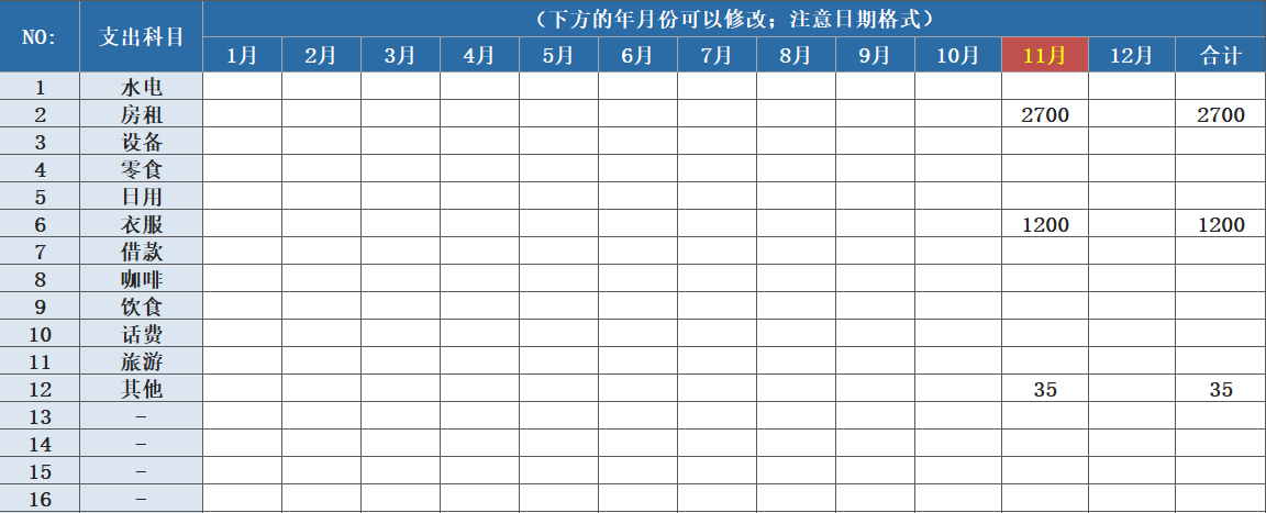 记账系统收支汇总统计