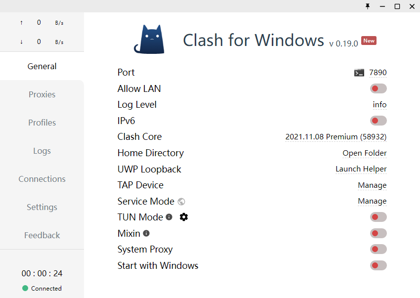 Clash for Windows主界面