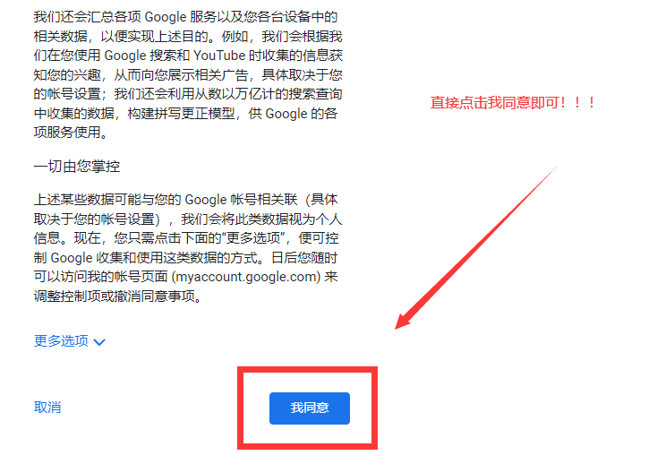 同意谷歌协议