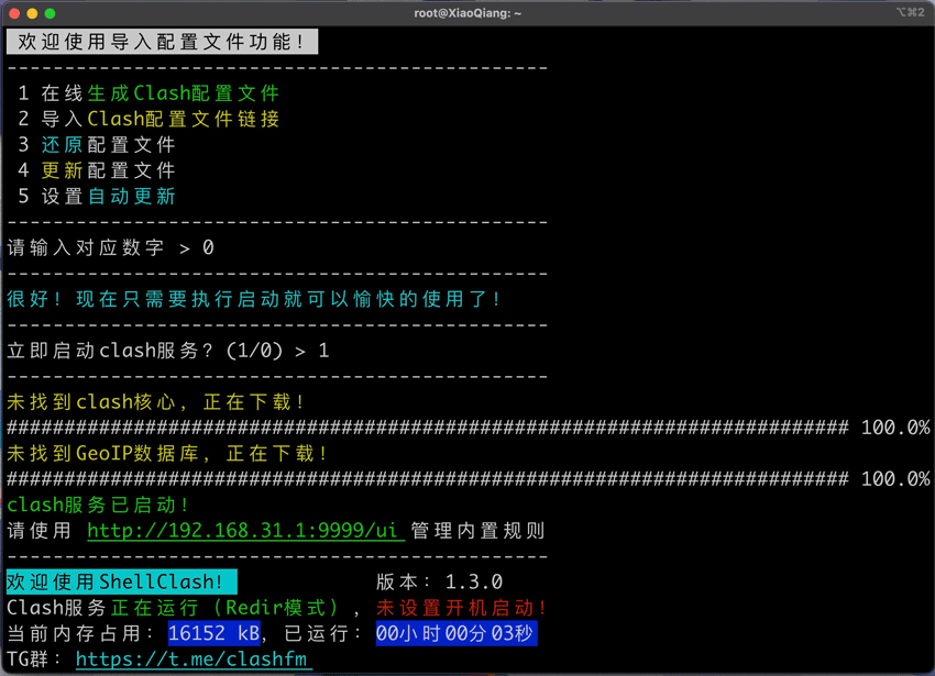 配置成功clash