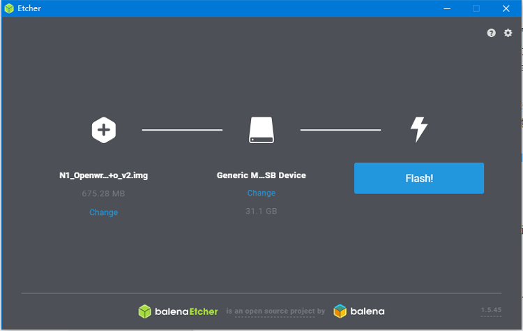 打开balenaEtcher软件