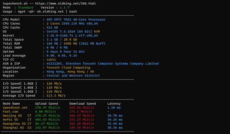 一键 Linux 性能测试、节点测速，配置信息脚本