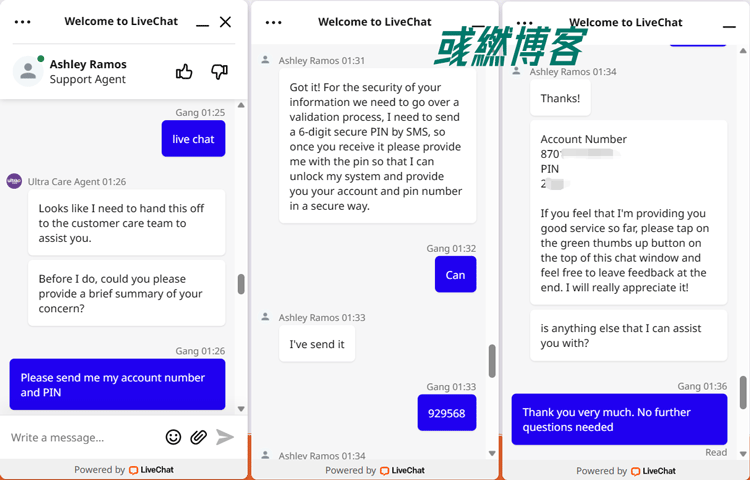 获取Ultra-Mobile账户号码和PIN码